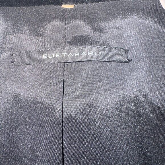 Elie Tahari Womens Black Velvet Blazer Jacket With Satin Lapel Single Button Clo - Picture 3 of 7